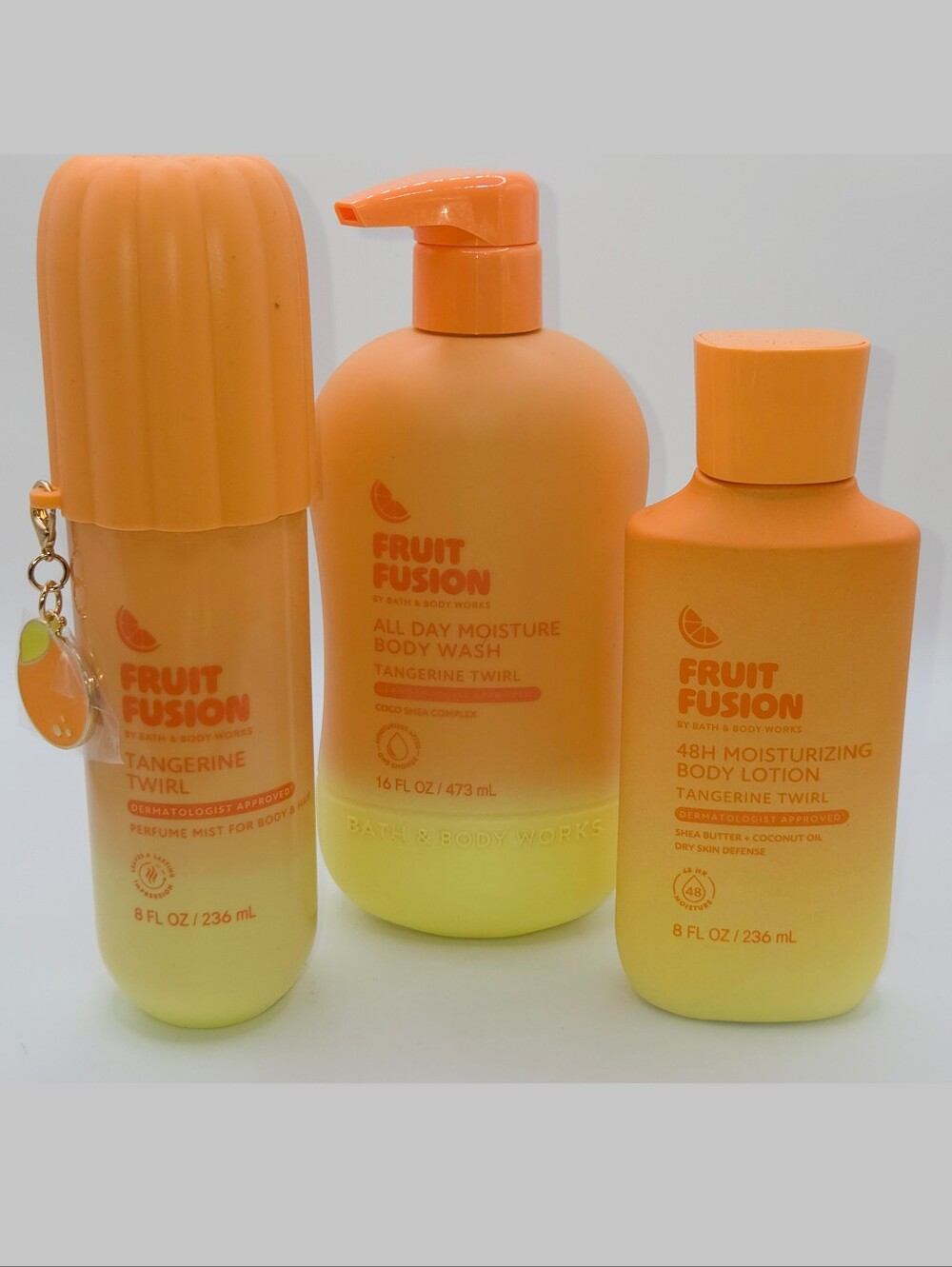 Bath & Body Works Fruit Fusion Tangerine Twirl Body Care Bundle New!!